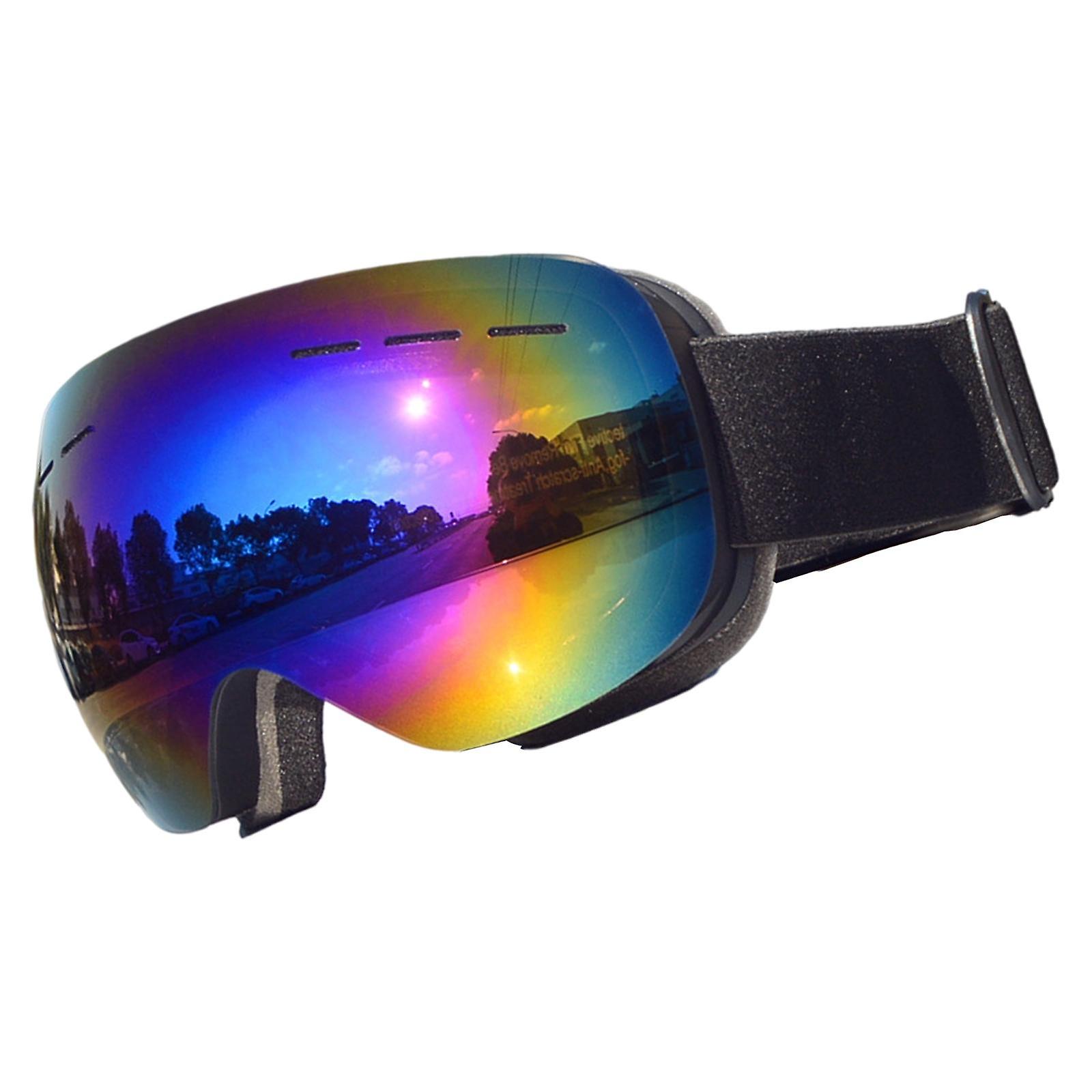 Occhiali da sci magnetici Occhiali antivento per adulti Lenti blu con montatura nera