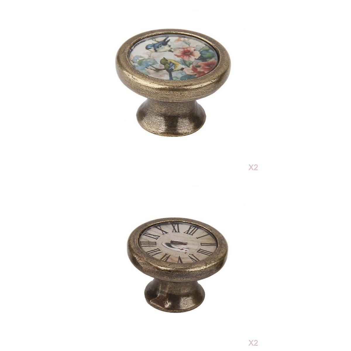 4pc Assorted Vintage Brass Wardrobe Cabinet Door Cupboard Drawer Handle Knob