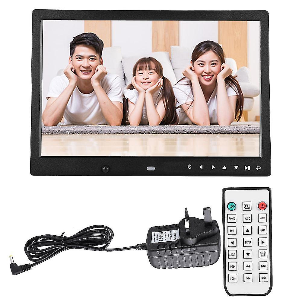 13'' Portable 1080p Hd Digital Photo Frame Clock Movie Player Album Remote Controller(black Uk)