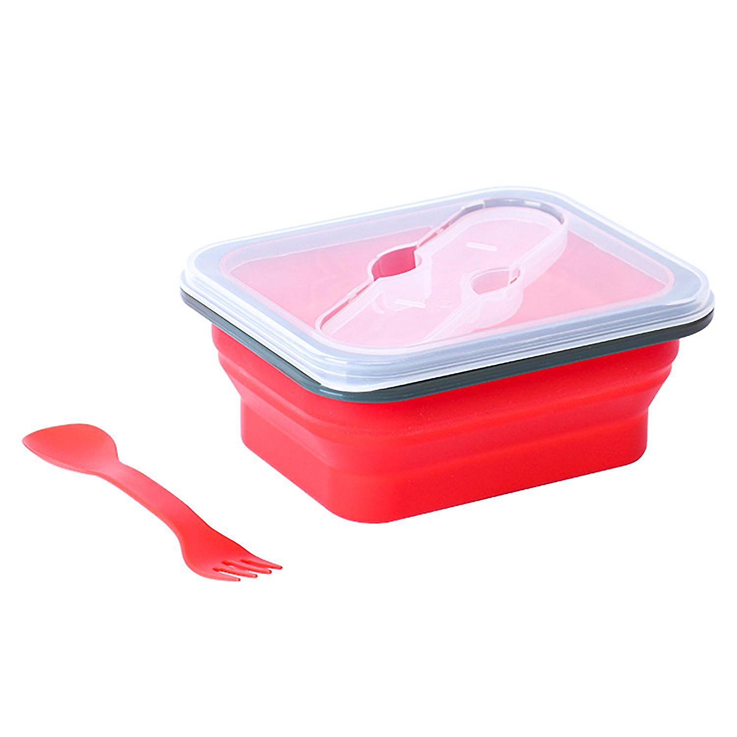 ZHOUBA 1 Set 600/700ml Lunch Box Foldable Microwaveable School Students Portable Food Container with