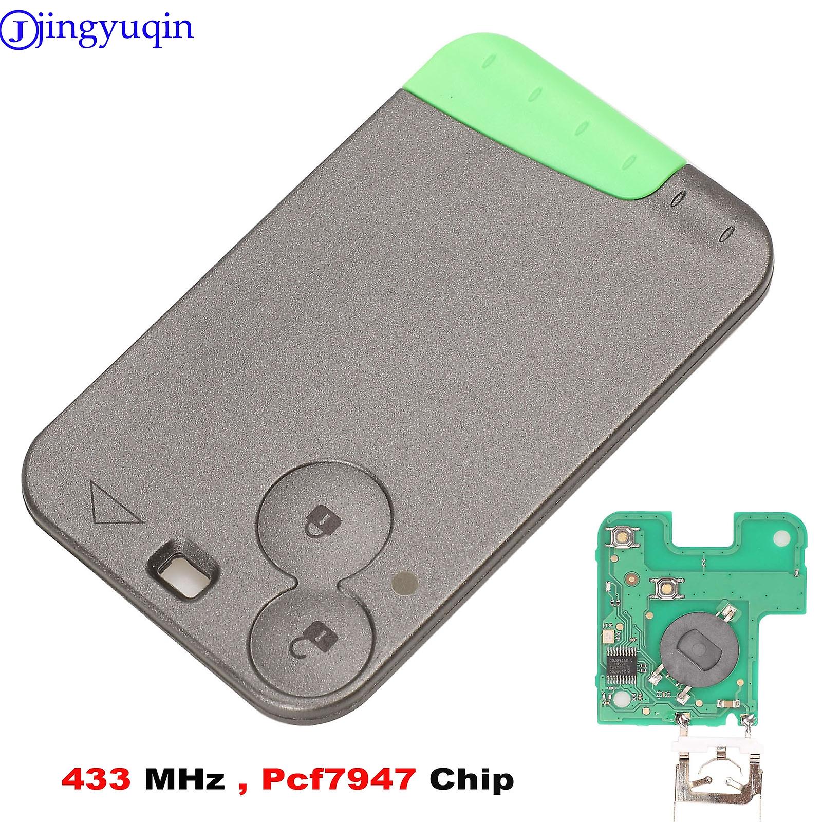 433 Mhz Pcf7947 Chip 2 Button Remote Card Smart Car Key For Renault Laguna With Uncut Key Blade With Logo
