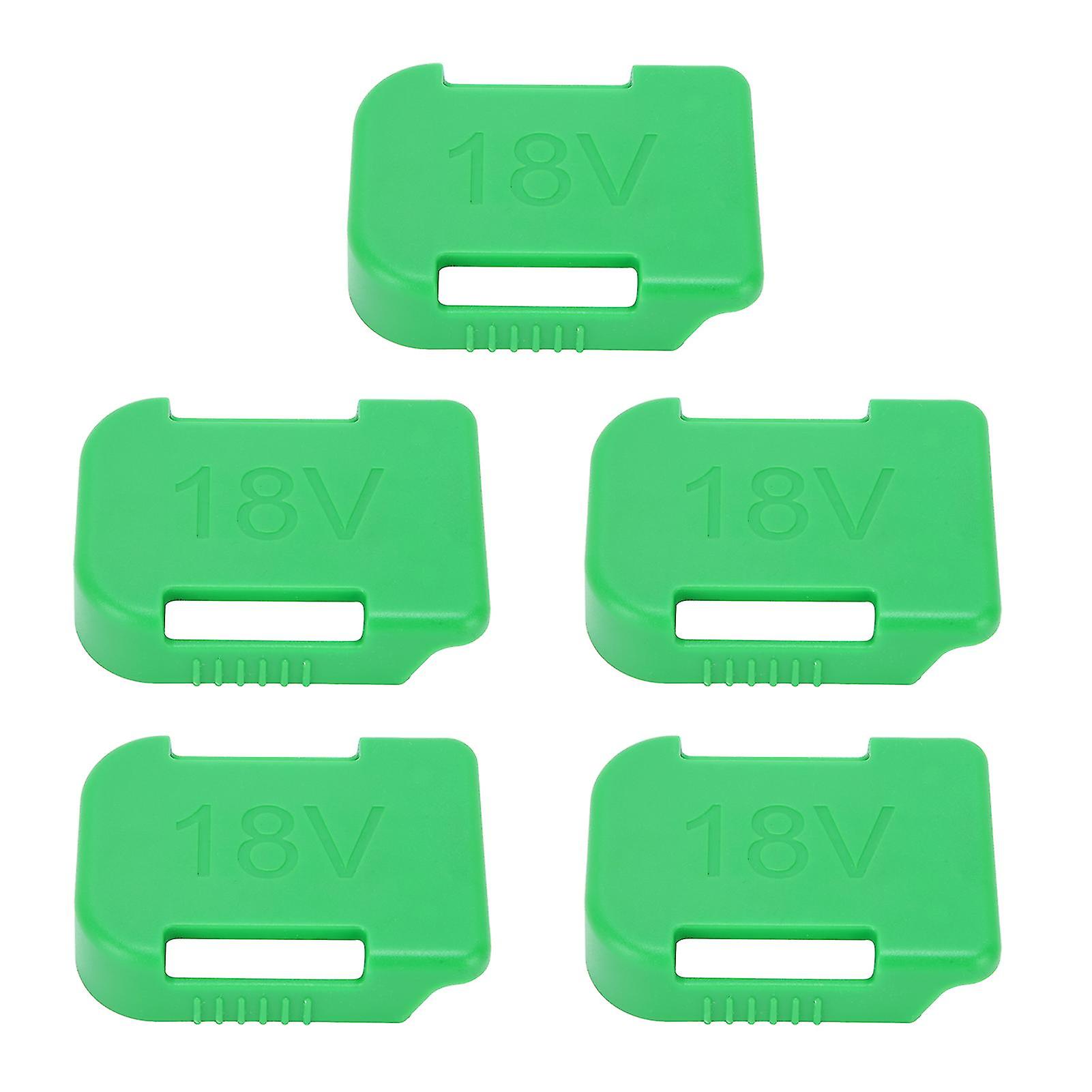 5Pcs Dual Using 18V Tool Battery Holder Slot Battery Mounts for Makita/Bosch Green