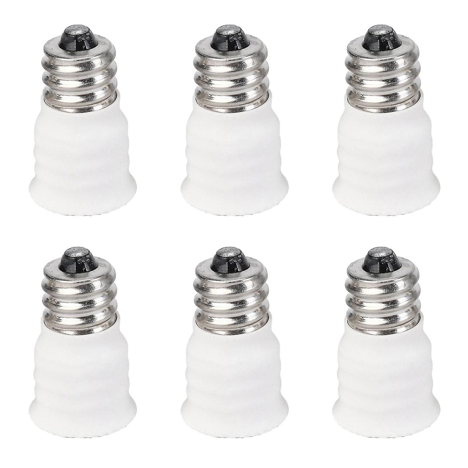 6-pack E12 to E14 White Bulb Converter Led Light Holder Lamp Adapter Socket Changer High Quality