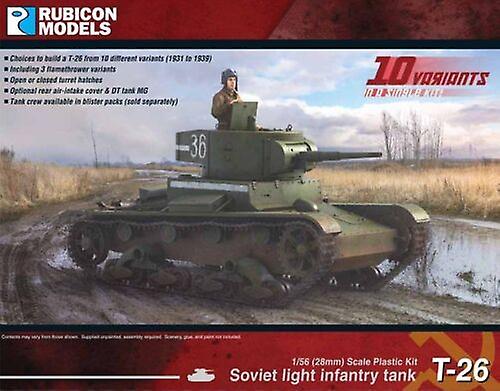 Rubicon RU-280070 Soviet T-26 Light Infantry Tank - 1/56 (28mm) scale plastic kit Historical Scale model