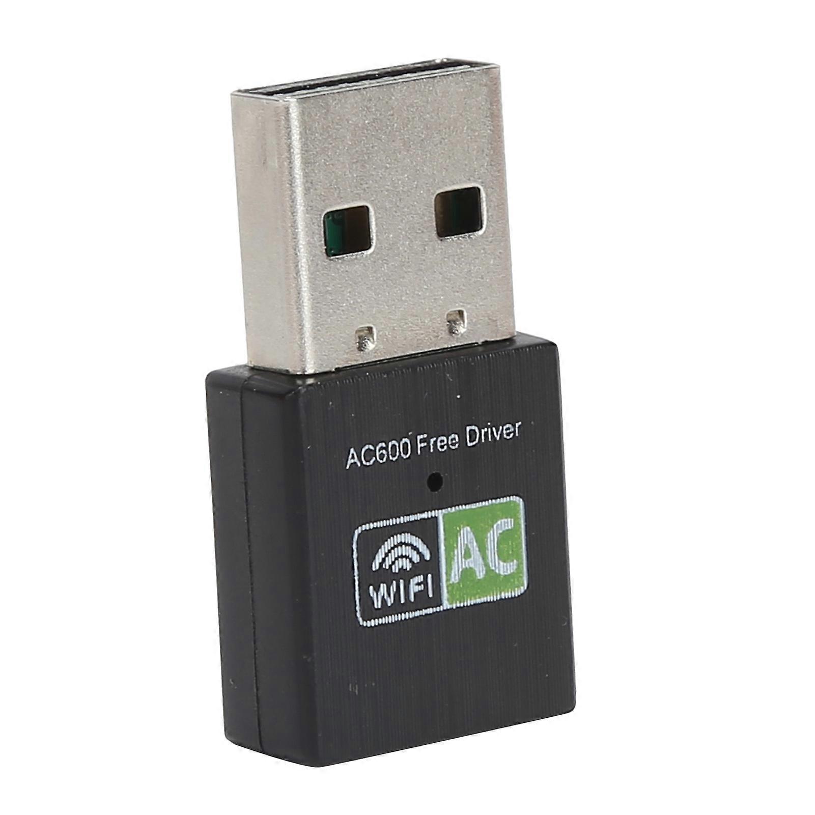 Wifi Adapter USB Receiver Ethernet 600Mbps 2.4Ghz5Ghz Dual Band Wireless Network Card Black