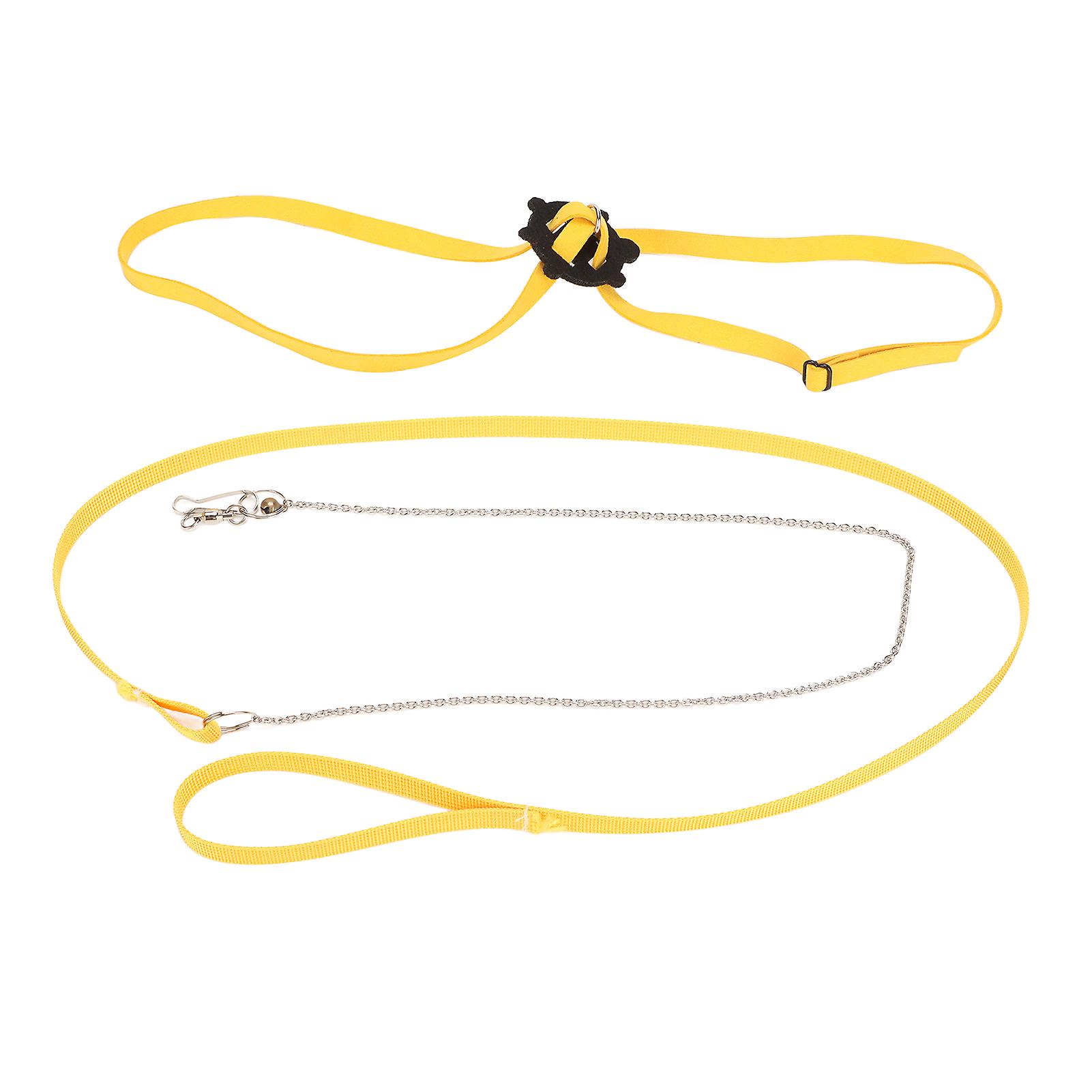 Harnais et laisse réglables pour tortues et reptiles, doux pour la peau, pour l'extérieur, jaune, taille S