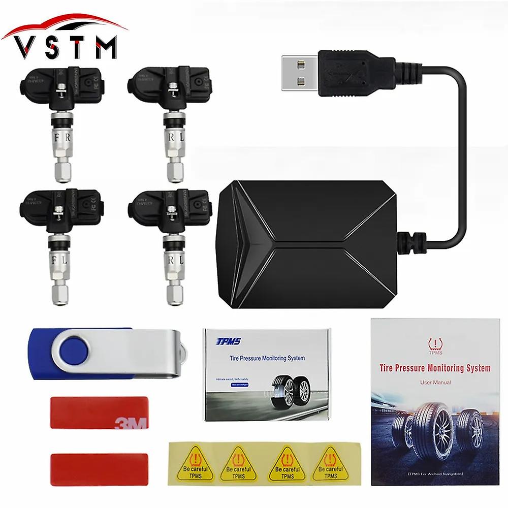 New Usb Android Tpms Tire Pressure Monitor/android Navigation Tire Pressure Monitoring Alarm System/wireless Transmission