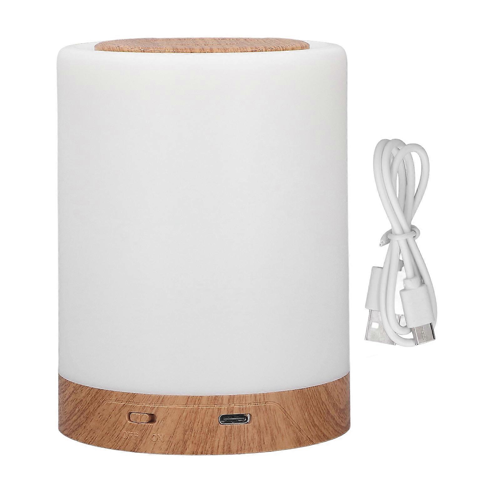USB Rechargeable Wood Grain Color RGB Night Light, 3 Adjustable Levels, Portable Touch Night Light for Home
