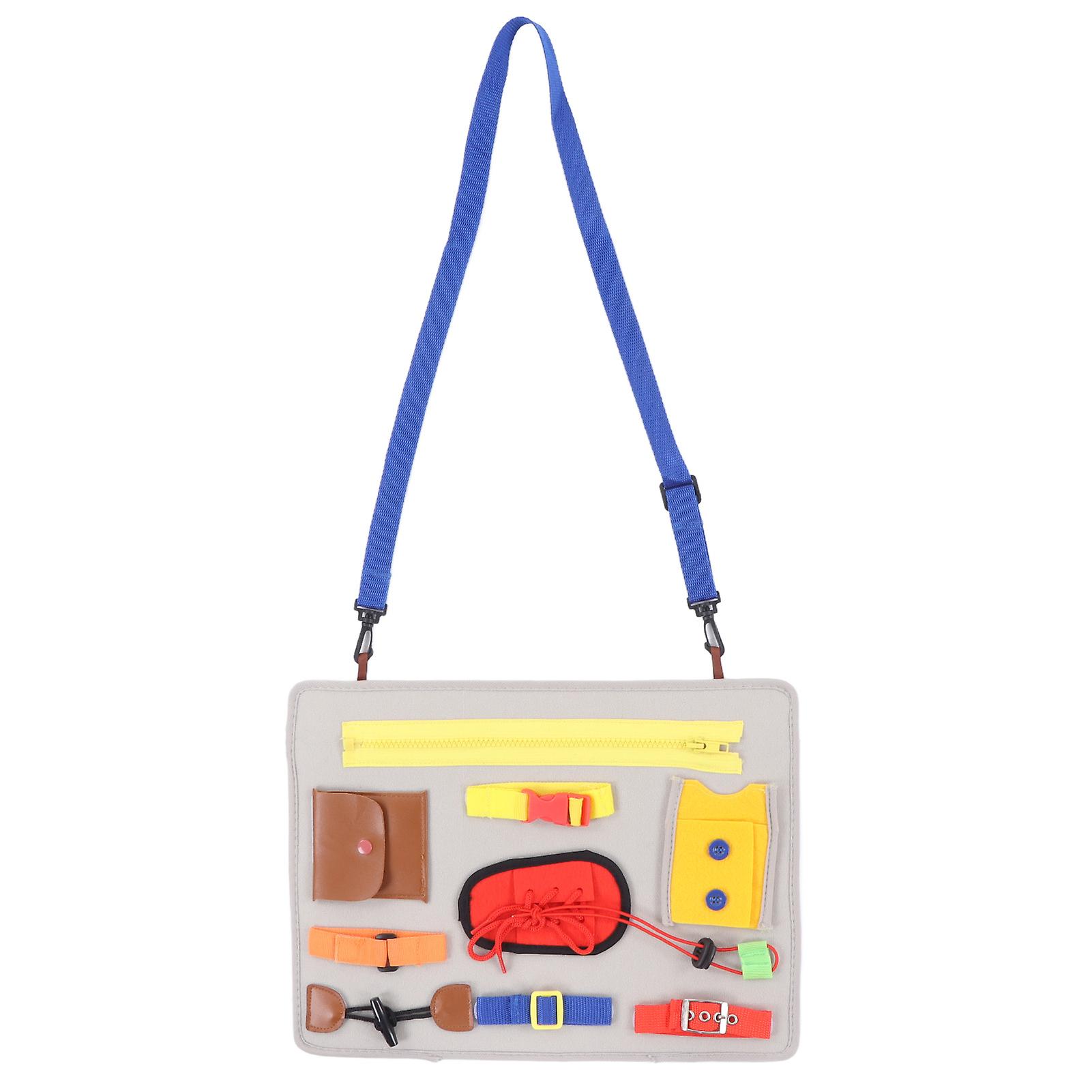 Learning Clothing Button Zipper Practice Travel Easy Grasp Sensory Activity Board Toy for Toddlers