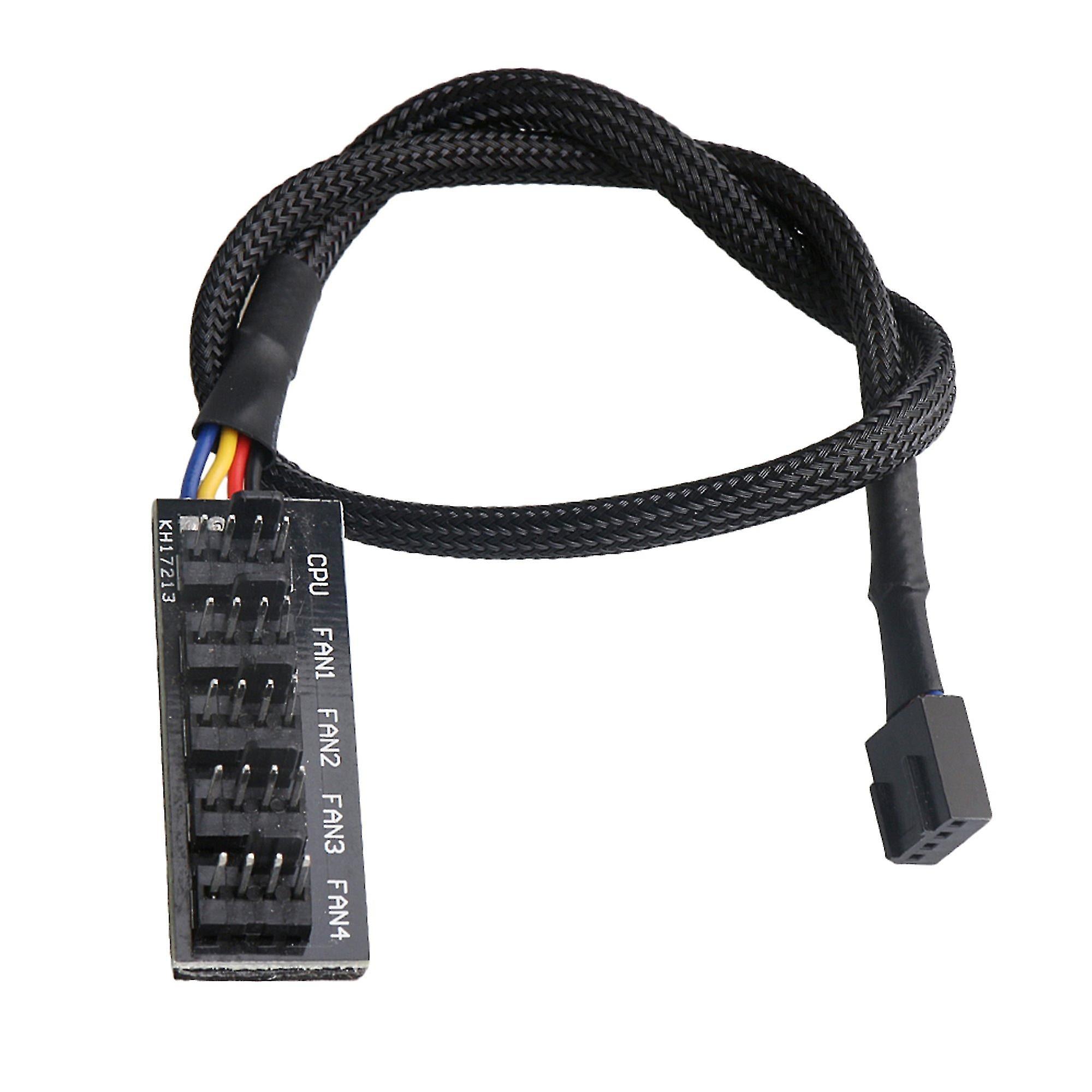 Hubs Switches 40.5cm Sleeved 5 Way Pwm Splitter Hub 4-port Cable For Computer Fans Ppm-2911