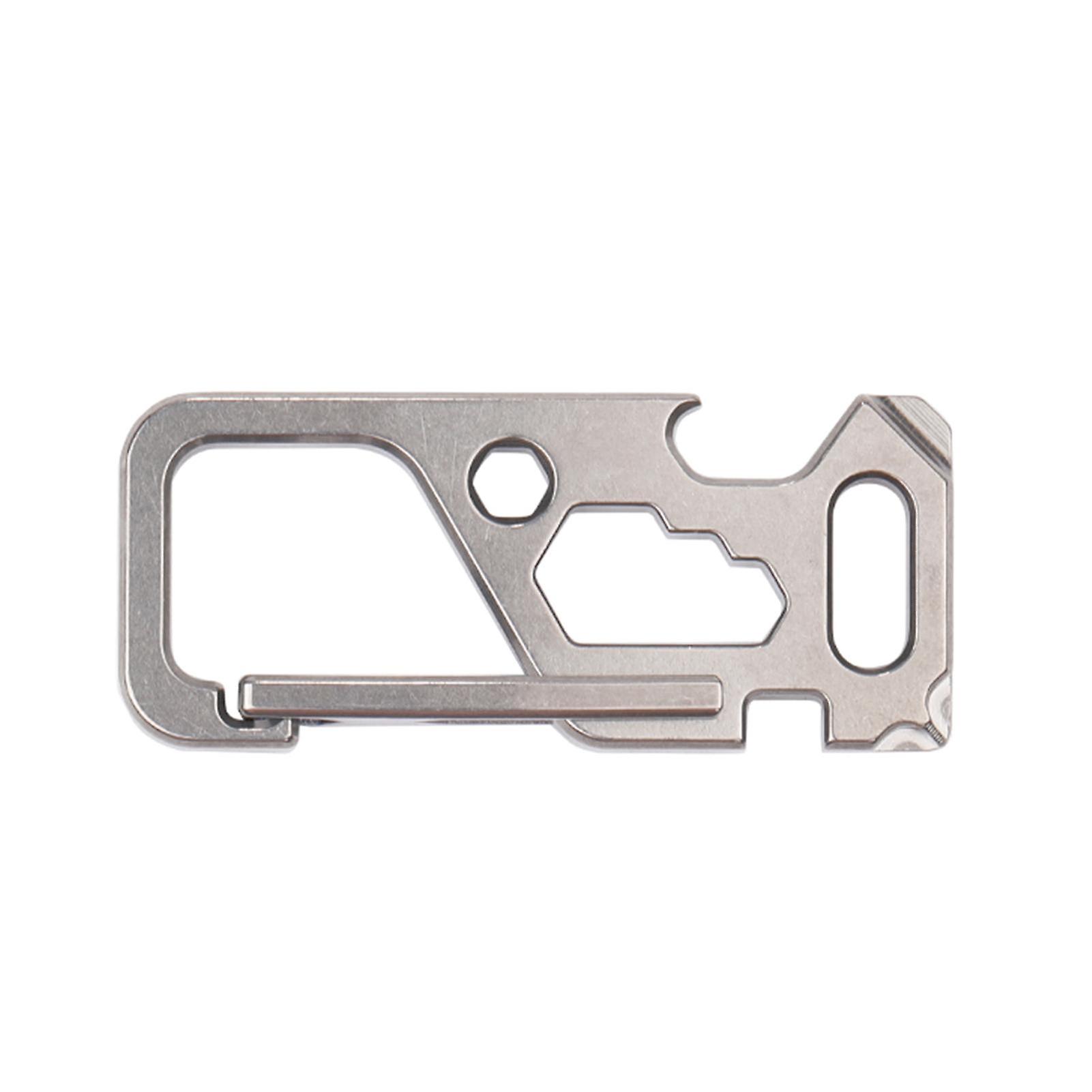 1 Pcs Outdoor Multi Functional Buckle Titanium Alloy Bottle Opener Key Chain Multi Purpose Wrench Driver