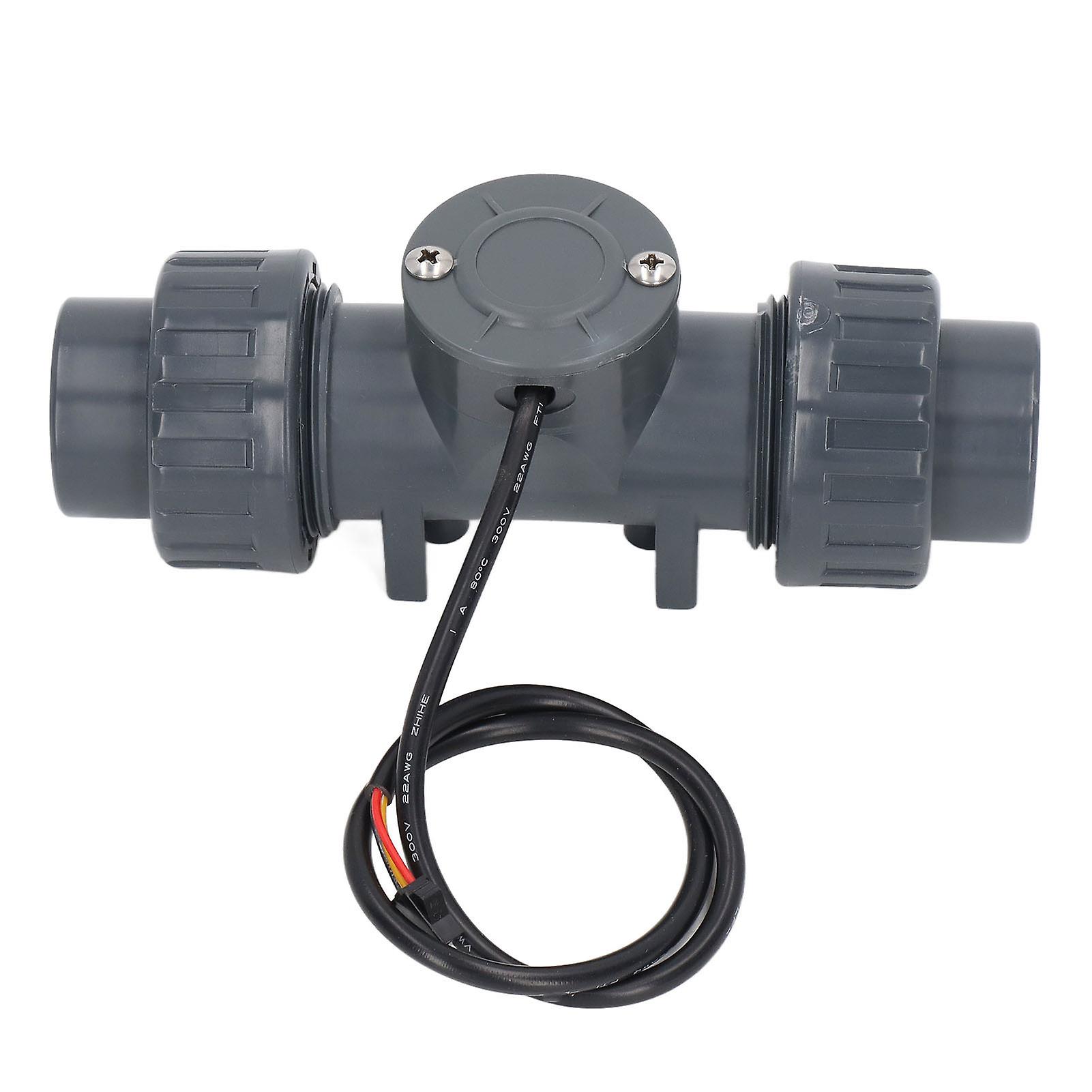 Flowmeter Water Flow Sensor Fluid Meter Counter Switch Acid Alkali Resistant DN25 50cm Cable