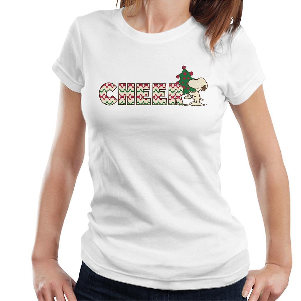 Peanuts Snoopy Christmas Tree Cheer Women&s T-paita