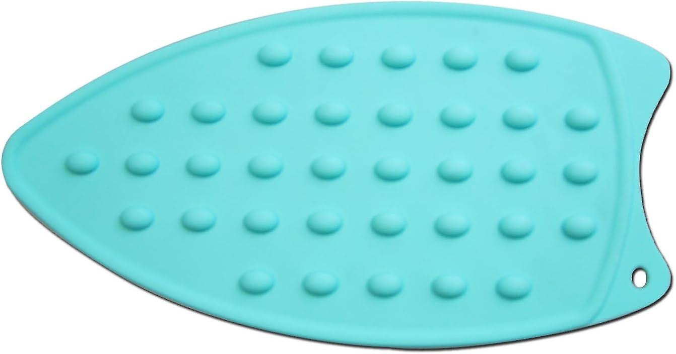 Silicone Iron Rest Pad for Ironing Board Heat Resistant Mat (Teal Blue).