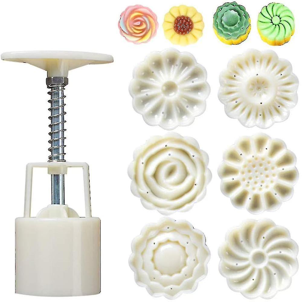 7pcs Bath Bomb Mold Set include 1pcs Bath Bombs Press și 6pcs Timbre c-YUHAO