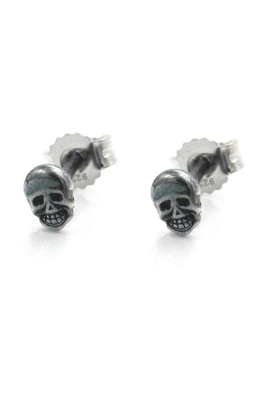 Earrings Skull Oxidised Silver 925 - Gl91397