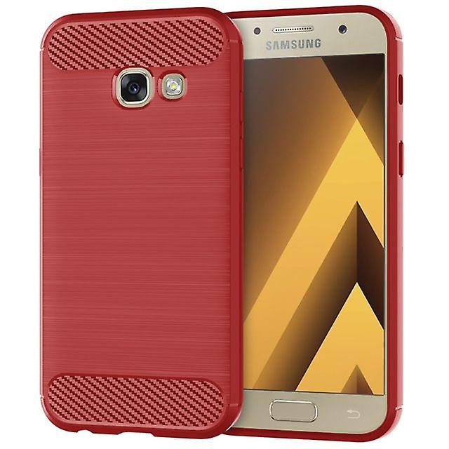 Durable Soft Protective Shell Case for Samsung Galaxy A3 2017 - Red