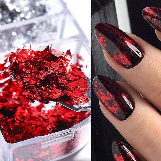 6 Grids/Box Manicure Foil Decal Creative Adorable Shiny Texture Nail Ornament Stickers Particles Foil