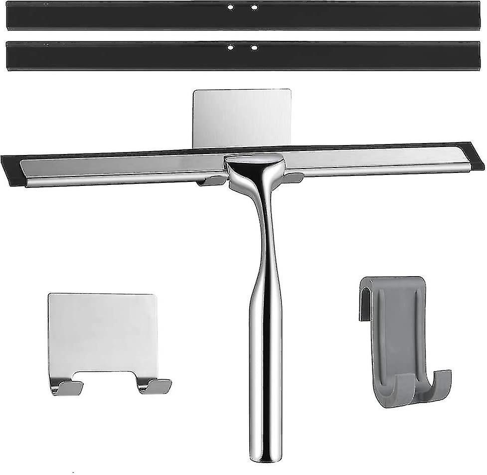 Stainless Steel Shower Squeegee with Silicone - No-Drill Installation