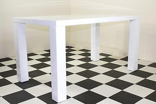 Sheraton Large Table White High Gloss Rectangular Table Chunky Legs