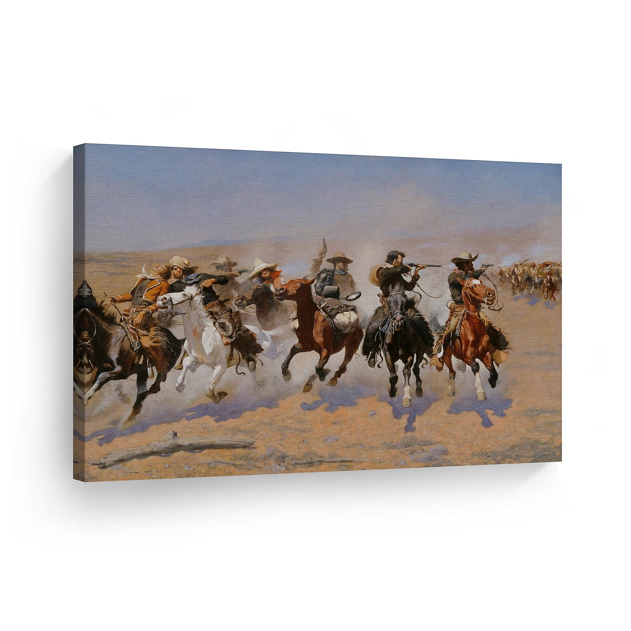 A Dash for the Timber, Frederic Remington Classic Art Canvas-PJBhjbv1106