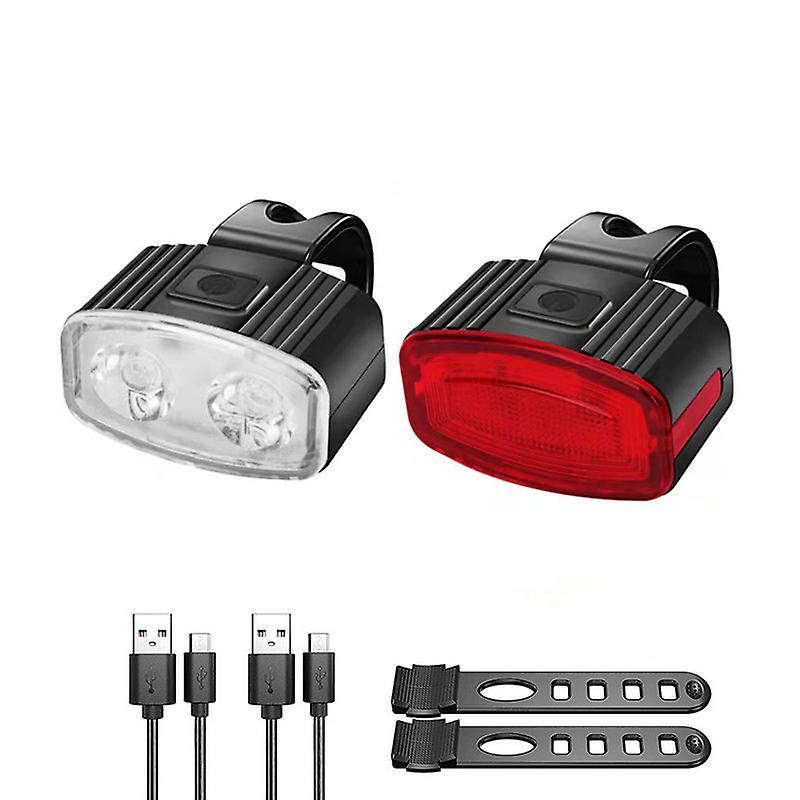 Bicycle lights, USB rechargeable bicycle light set, LED rear tail lights for front and rear of bicycle lights, front and rear of bicycle lights, nigh