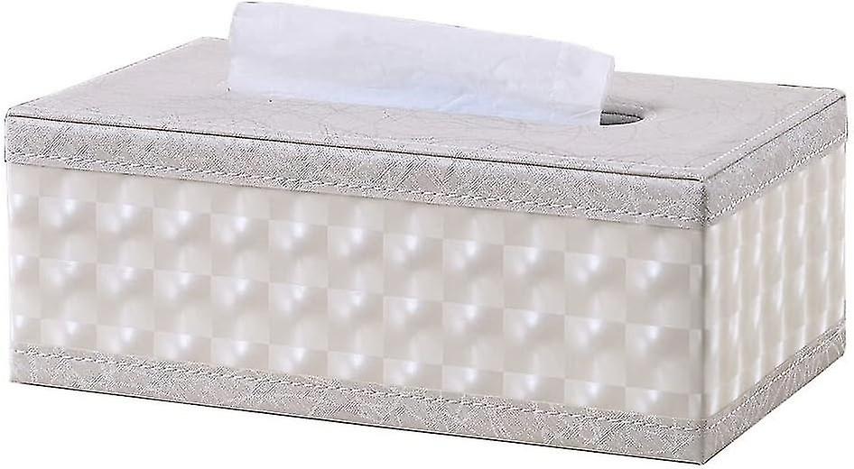 KingFom Modern Beige Leather Tissue Box