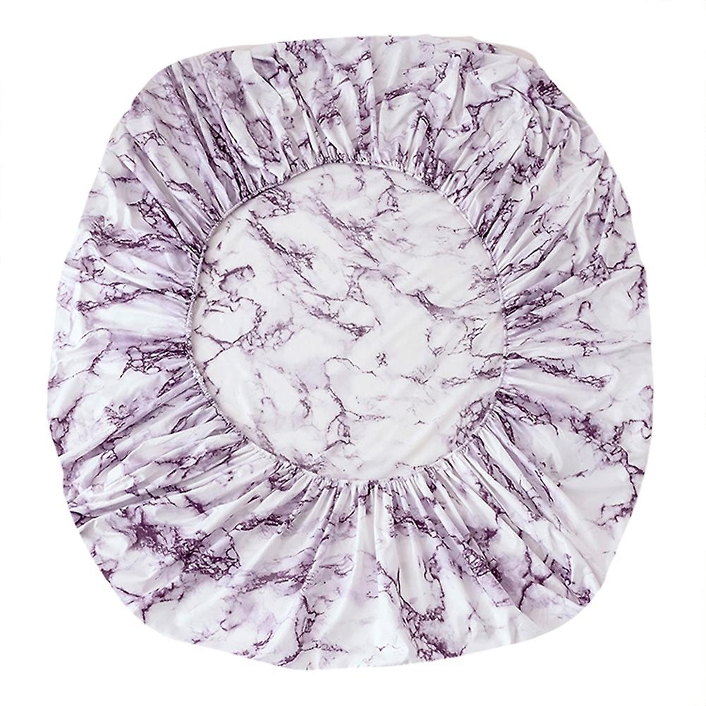 Beautiful Marbled Polyester Home Fitted Sheet Mattress Cover US-Q\/UK-K Size (Purple)