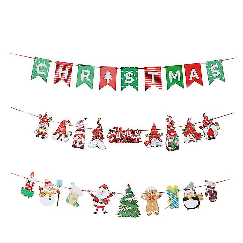 3pcs Christmas Banners