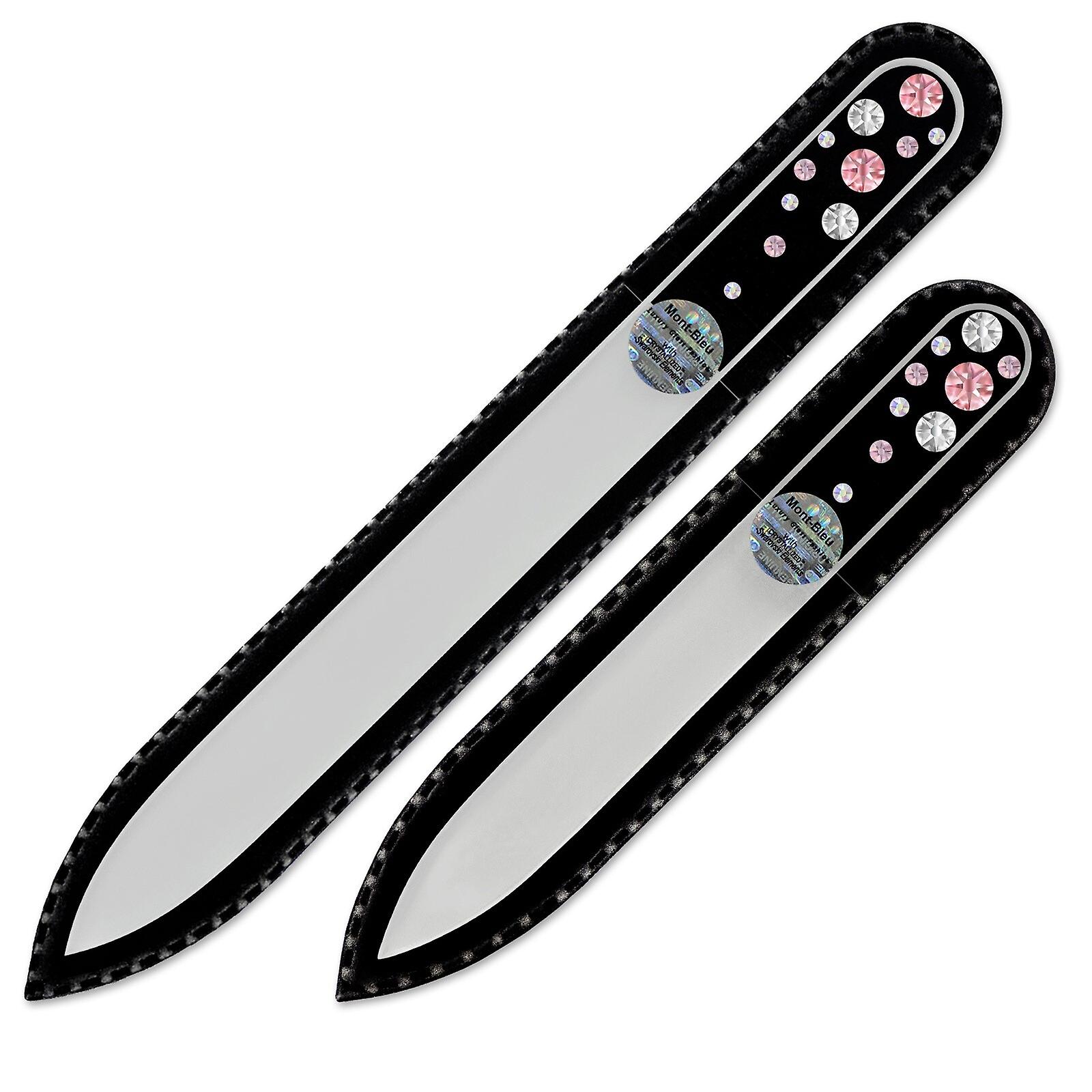 Set of 2 Transparent Crystal Nail Files with crystals W-MS - Light Rose - Crystal