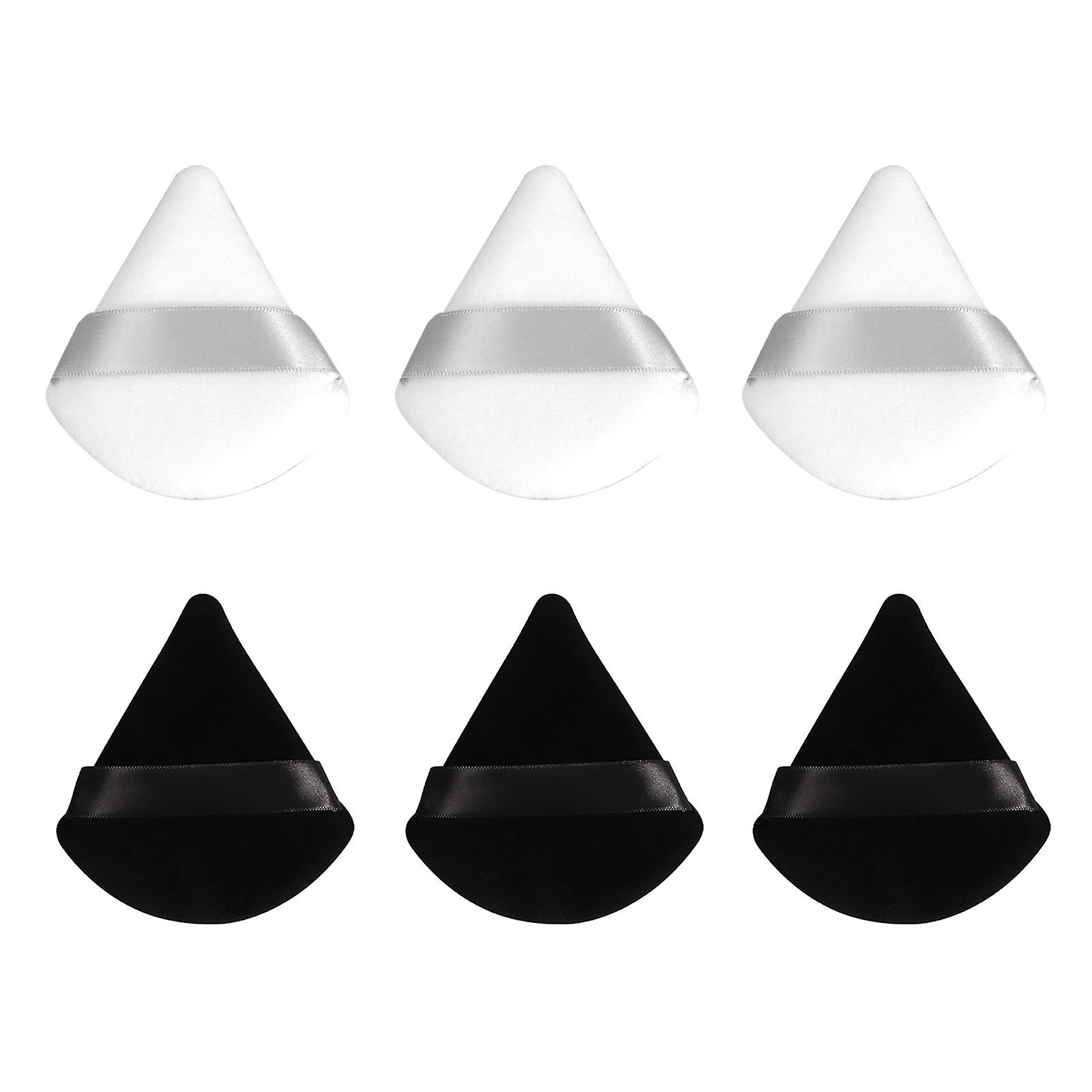 6Pcs Triangle Powder Puff High Density Flocking Short Staple Super Soft Triangular Makeup Air Cushion