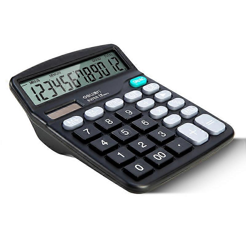 12-digit desktop calculator with large LCD display and sensitive button