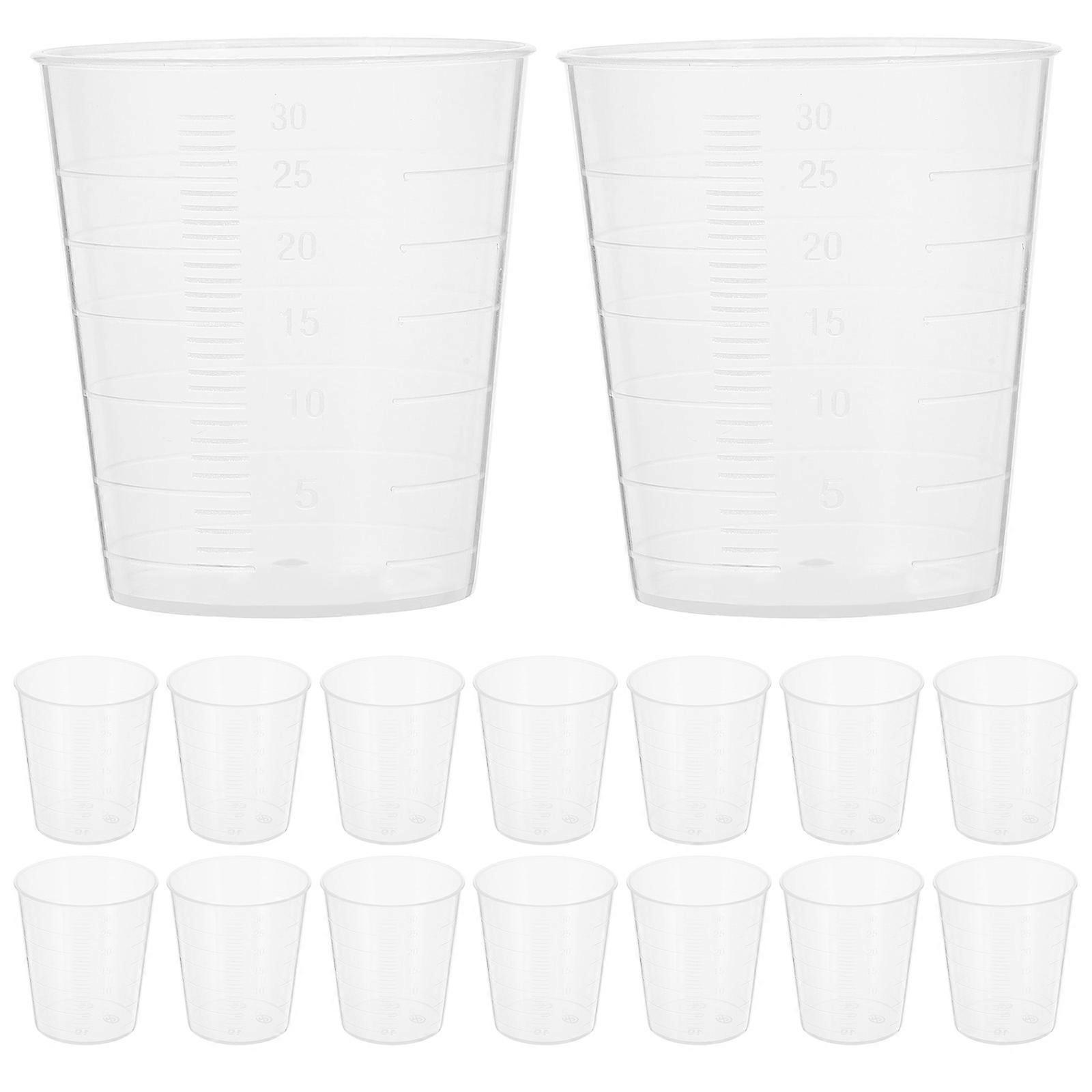 100 Pcs Vessel Tools Transparent Measuring Cups Plastic Scale Cups Graduated Paint Cups Transparent Scale Cups