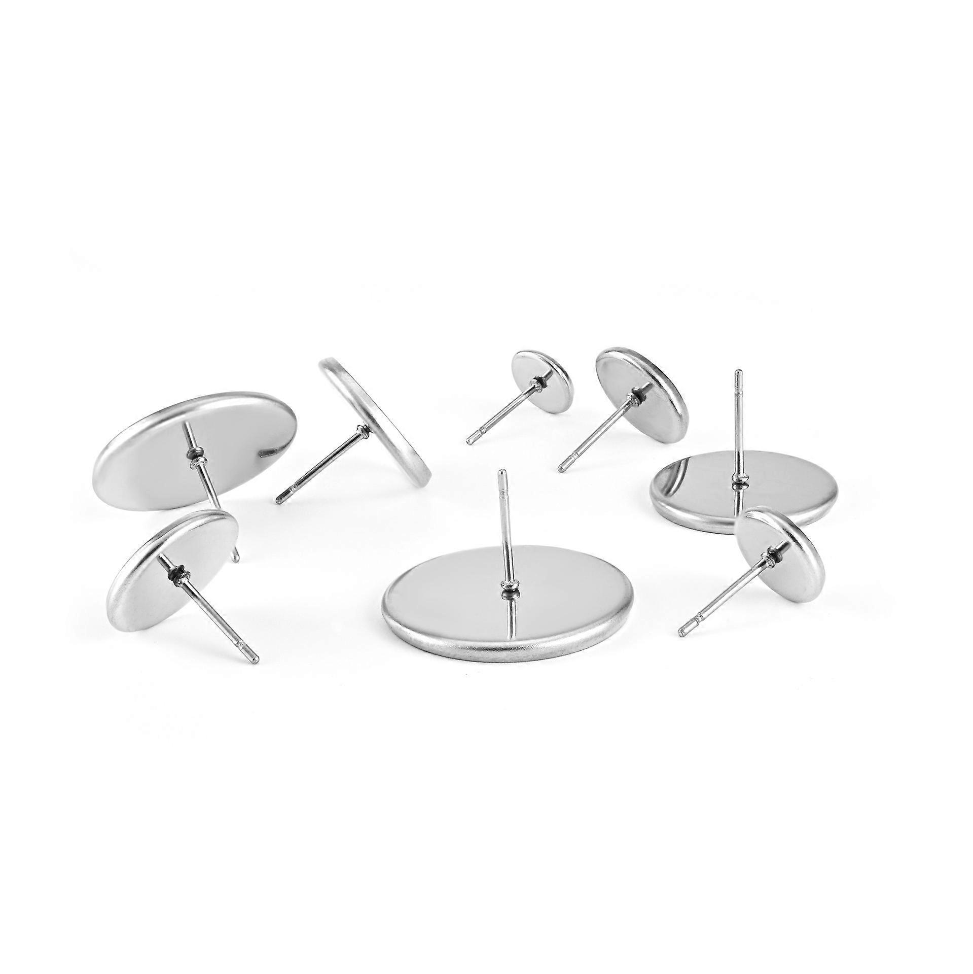 50pcs Stud Arete Ajuste Post Copa Bisel Bandeja Pendiente Espacios en blanco Pendientes Pendientes Hallazgos