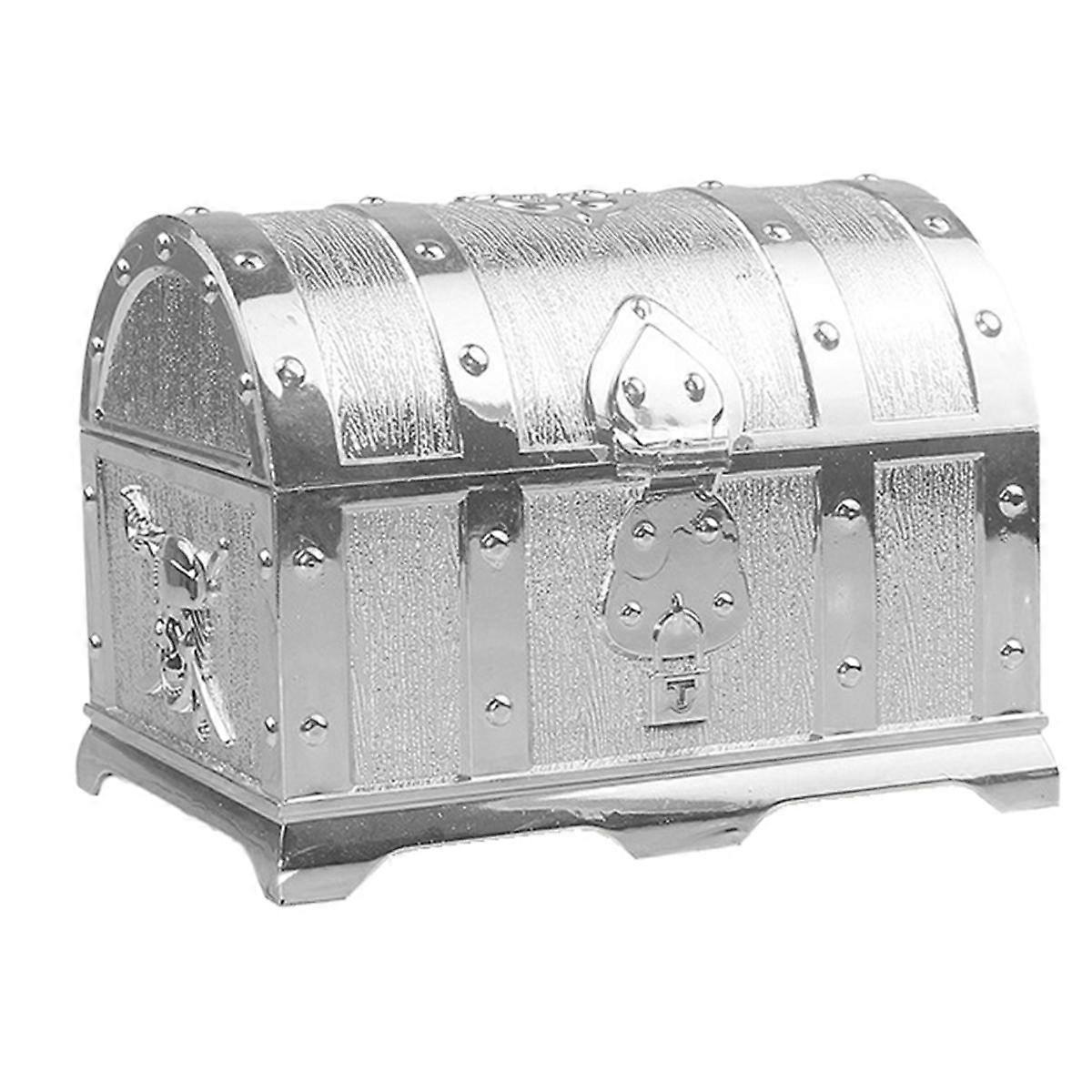 Silver-Sprayed Hunt Pirate Hidden Box Plastic Decorative House Game for Kids Retro Decoration Gifts