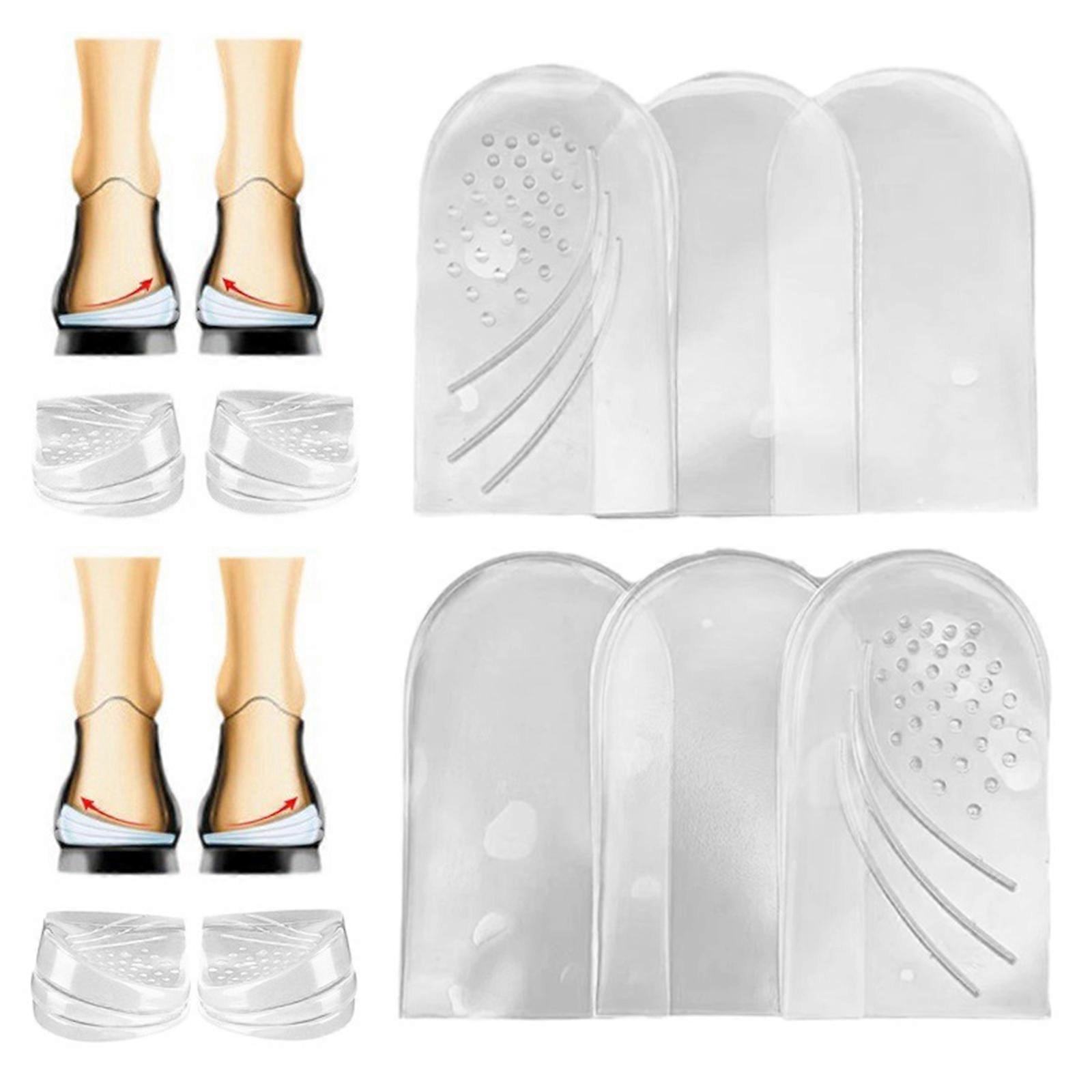 回外と回内矯正のための3層調節可能なヒールウェッジインサート、蝶脚、膝の痛み、フットAのための内側と外側のヒールインソールの矯正