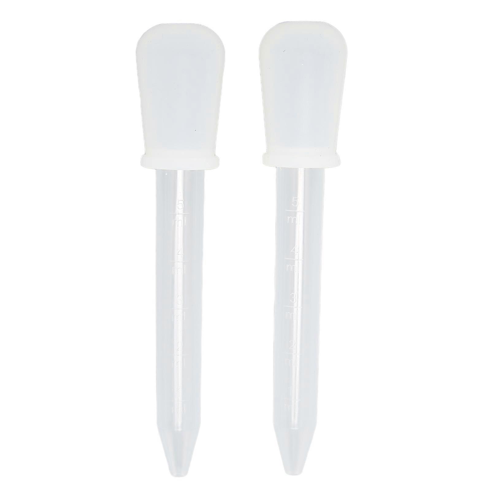 2pcs Liquid Dropper 5ml Capacity Safe Reliable Light Weight Compact Portable Pipettes For Scientific Experiments