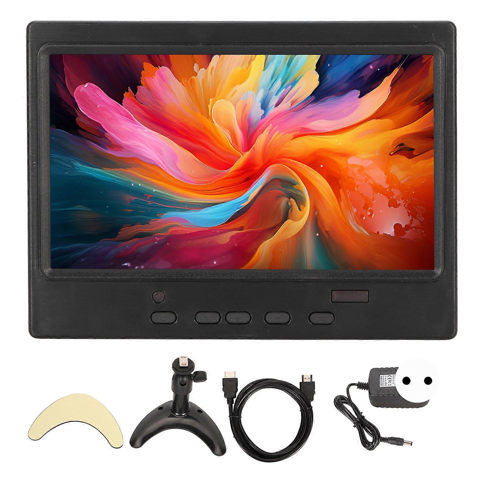 7 Inch Portable Monitor 1024x600 Supports Hd Multimedia Interface Vga Av Portable Display With Support For Pc 100240v Moon Bracket Eu Plug