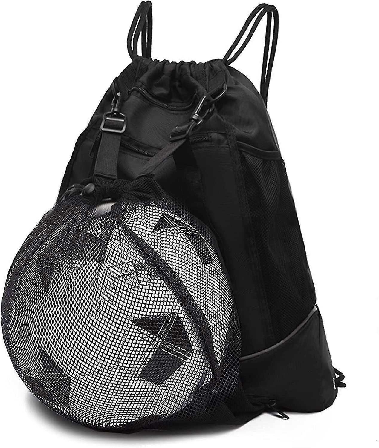 Drawstring Backpack Soccer Bag Foldable and Detachable Basketball Mesh Bag