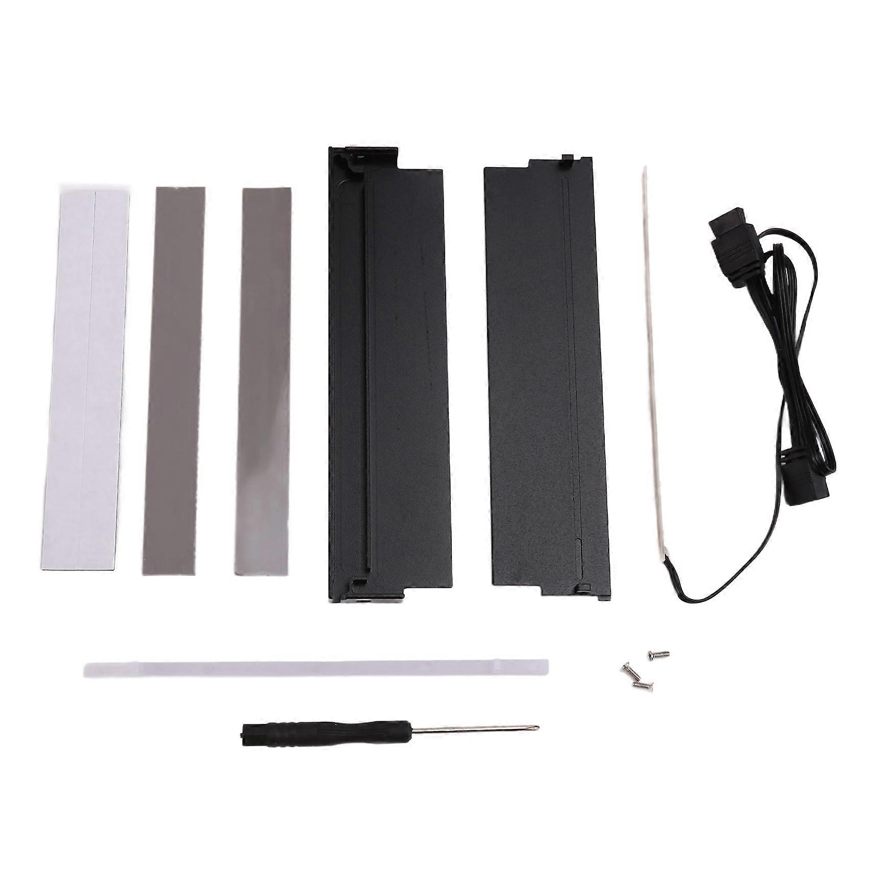 5V-3PIN ARGB RAM Heatsink Cooler Memory Cooling Vest DDR3 DDR4 DDR5 Memory Heatsink for Desktop Computer PC Black