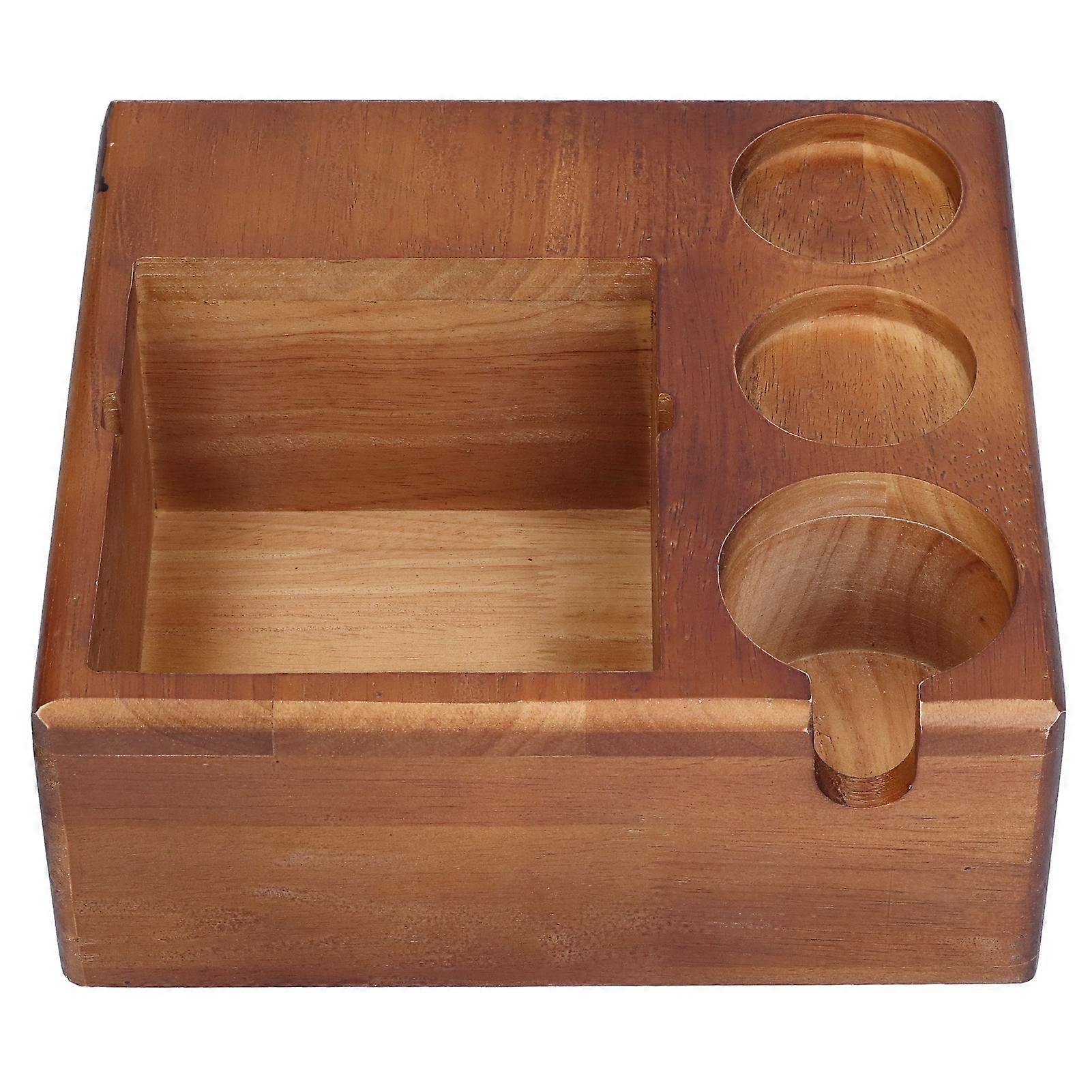 Wooden Coffee Tamper Stand for Portafilter and Knock Box