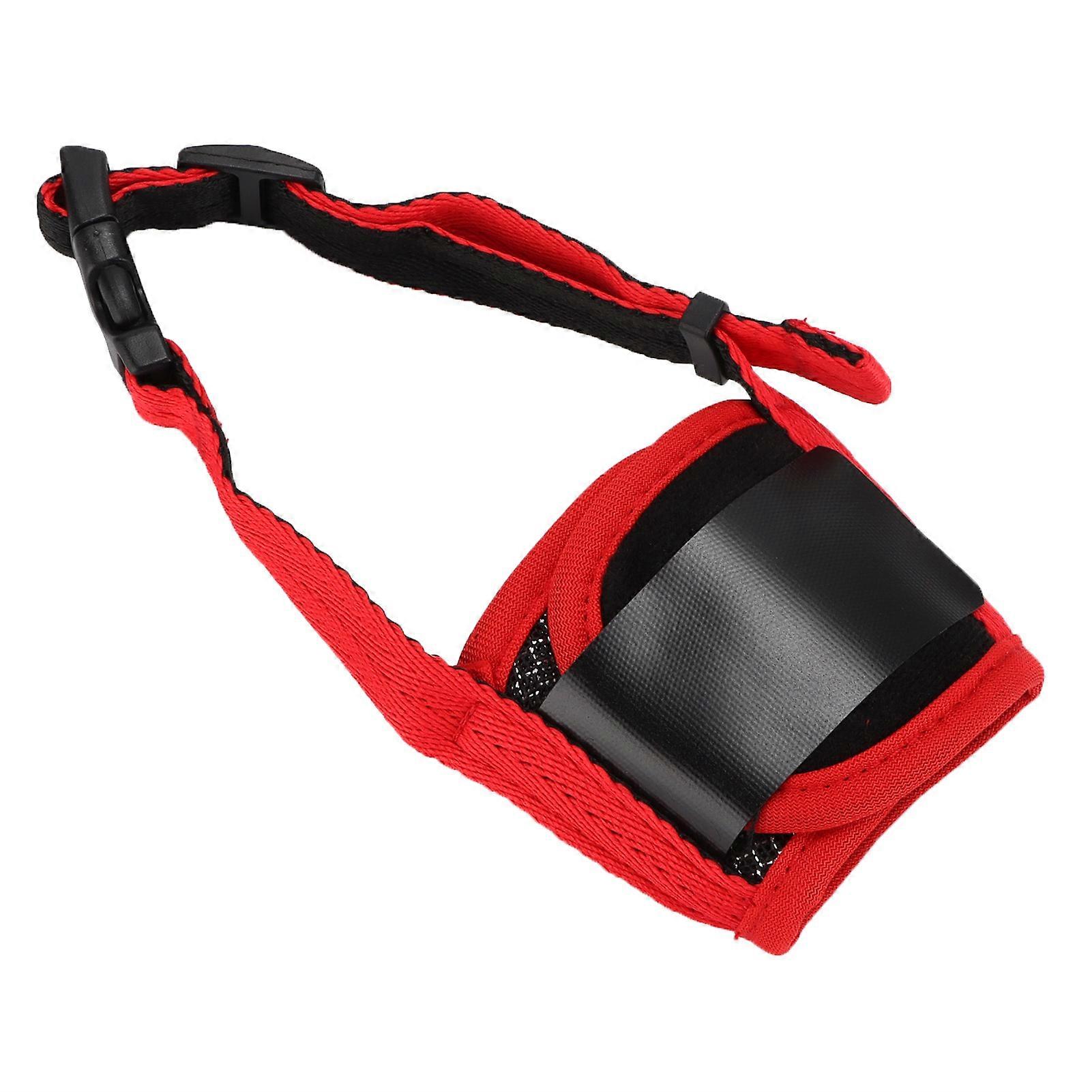 Comfortable Adjustable Dog Muzzle Easy to Clean Anti Bite and Anti Eating Red