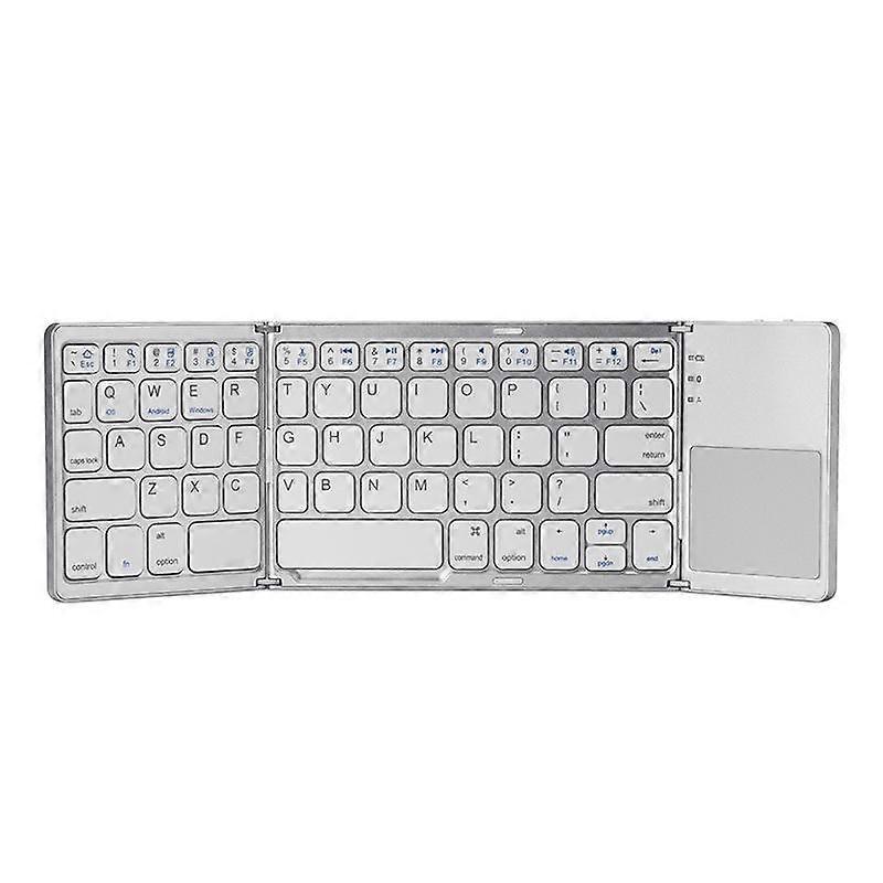 Blanc pliable sans fil Bluetooth clavier portable souris tactile