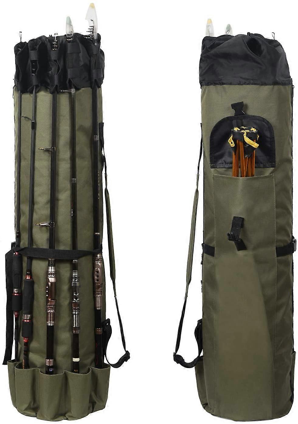 תיק נייד לחכות דיג, נרתיק נשיאה עמיד לקפל אוקספורד ל-5 מוטות