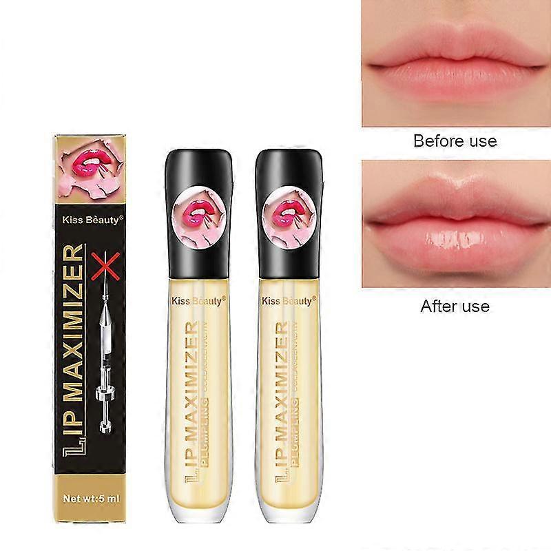 2pcs Lip Plumper Extreme Lip Gloss Maximizer Plump Volume Bigger Lips Moisturizing