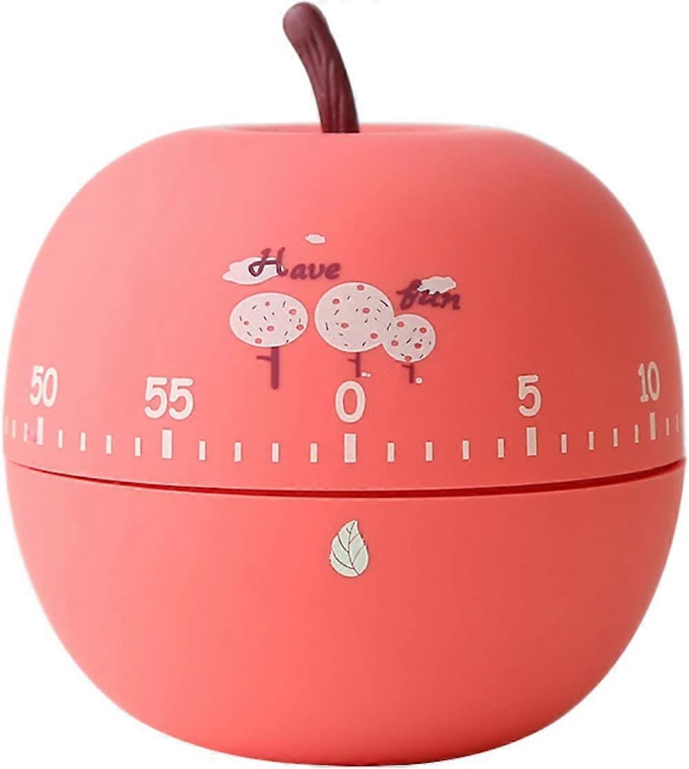 Cute Fruit Kitchen Timer Kitchen Craft Mechanical Wind Up 60 Minutes Timer 360 Degree Rotating Timer Kitchen Cooking Timer (Apple)