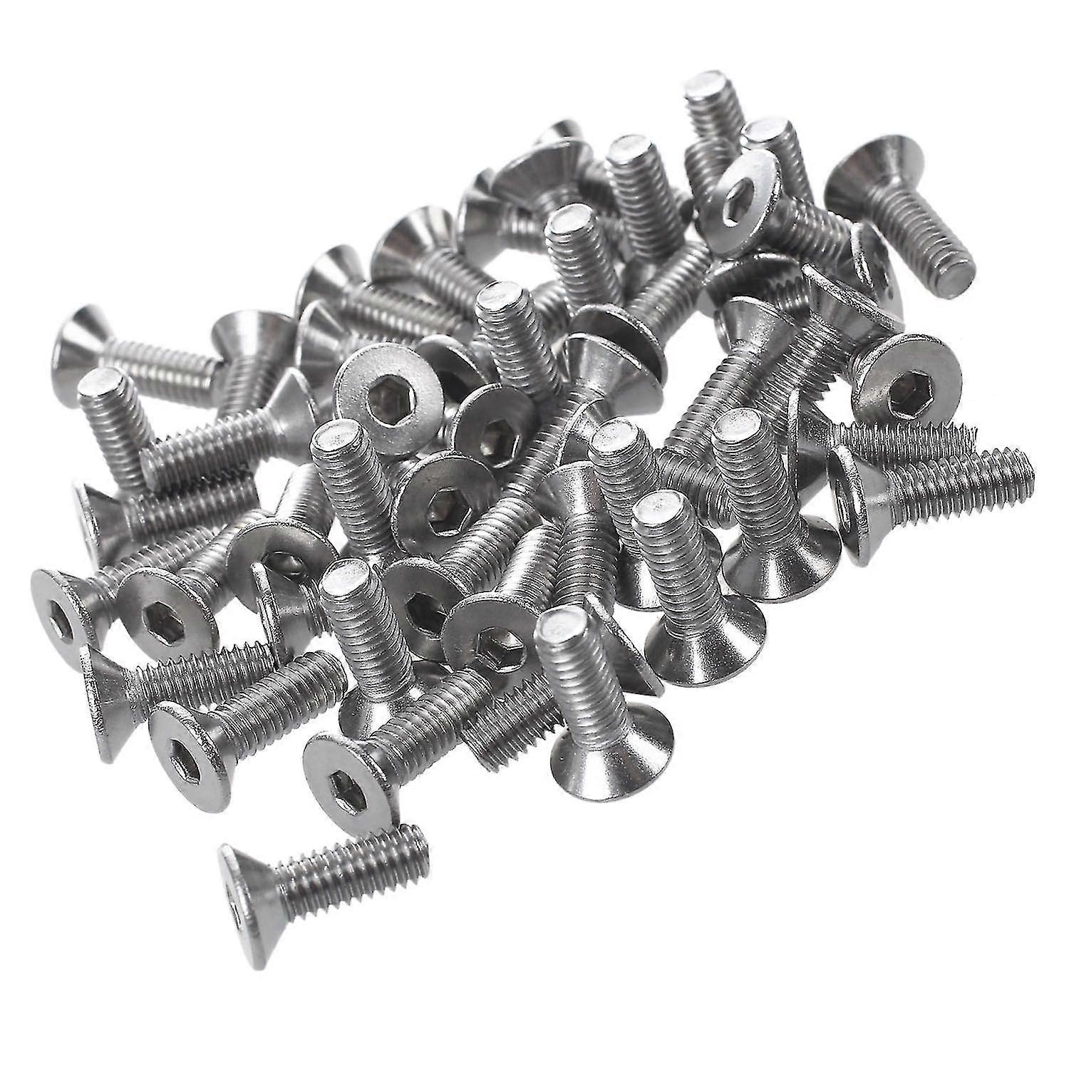 50 Pcs Stainless Steel Countersunk Screws, Hexagon Socket Hex Key Bolts M4 X 12mm