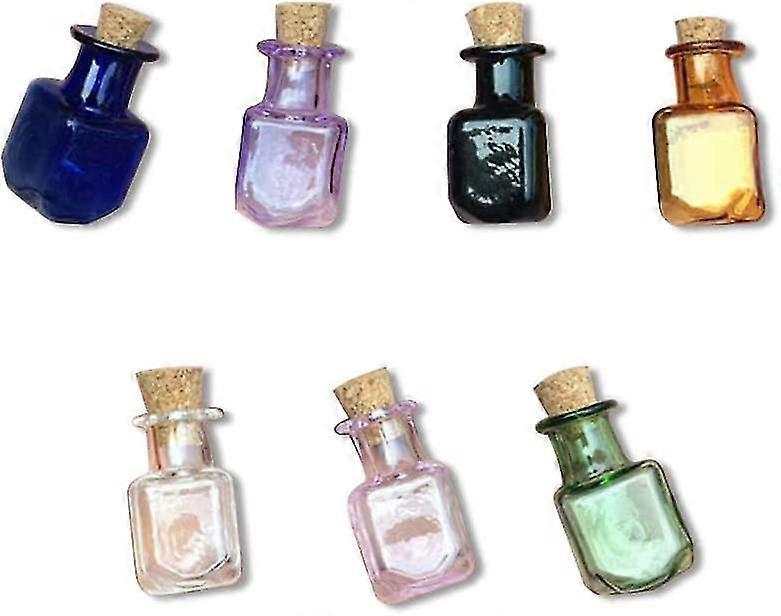 A Seven-color Rectangular Mini-coloured Glass Bottle Is As Beautiful