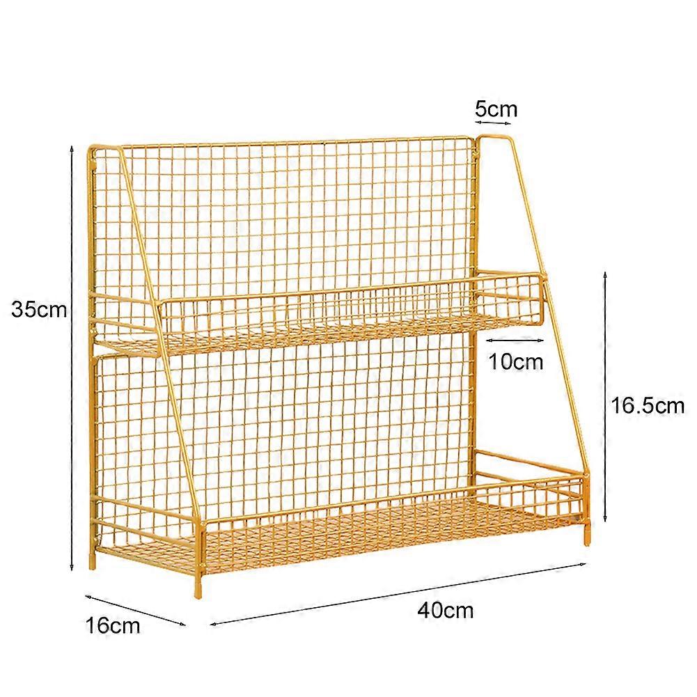 Multifunctional Iron Storage Rack Double-layer Spice Rack Sundries Storage Organizer for Kitchen