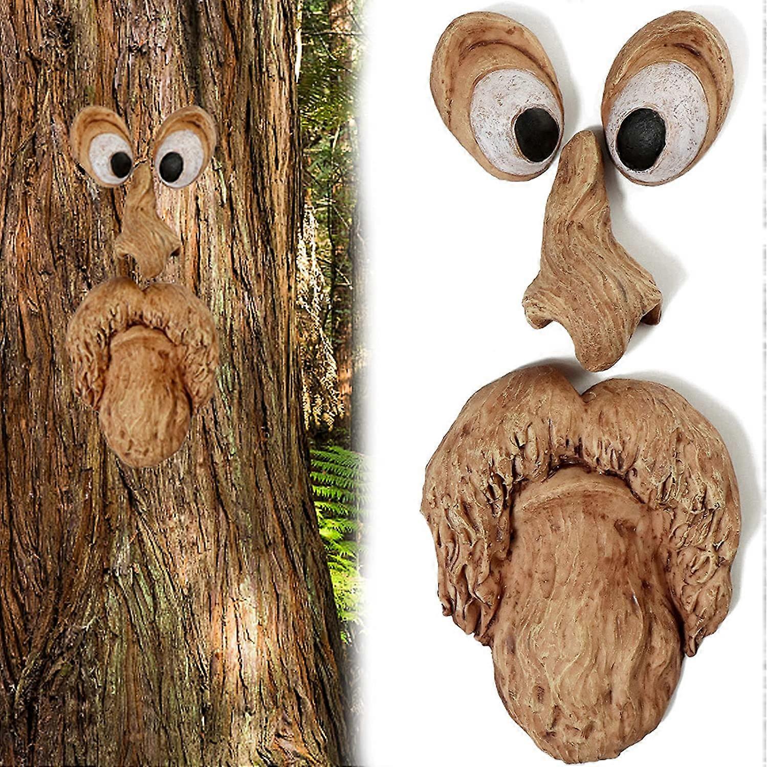 Tree Face Decor Old Man Tree Hugger Bark Ghost Face Garden Yard Art Decor Easter Creative Props